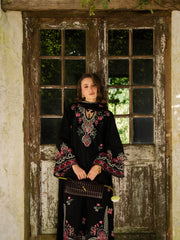 YARDS-3PC LAWN EMBROIDERED SHIRT WITH KHADDI NET EMBROIDERED DUPATTA AND TROUSER-ADR-4852