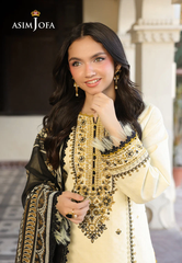 ASIM JOFA - 3PC LAWN EMBROIDERED SHIRT WITH MONARK PRINTED DUPATTA AND TROUSER -ADR-3728