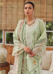 CRIMSON-3PC LAWN CHIKANKARI EMBROIDERED SHIRT WITH CHIFOON PRINTED DUPATTA AND EMB TROUSER-ADR-4748