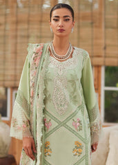 CRIMSON-3PC LAWN CHIKANKARI EMBROIDERED SHIRT WITH CHIFOON PRINTED DUPATTA AND EMB TROUSER-ADR-4748