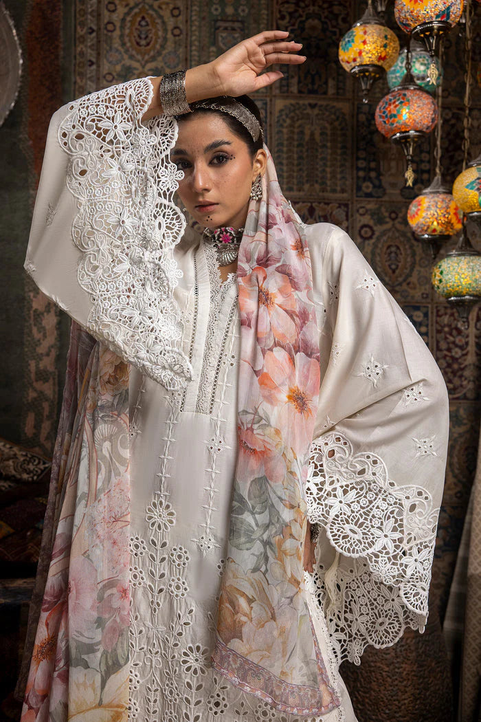 MARIA-B-LAWN CHICKENKARI EMBROIDERY WITH DIAMOND PRINT DUPATTA-ADR-4008