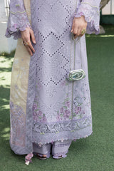 MEHMAL-LAVENDER-3PCS-LAWN EMBROIDERED SHIRT WITH EMBROIDERED PRINTED DUPPATTA & DYED TROUSER-ADR-04