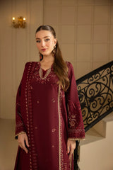 MEHMAL_ROYAL RUBY-RAW SILK HAND EMBELLISHED EMBROIDERED-ADR-10015