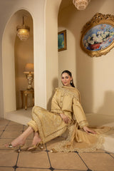 MEHMAL_DESERT GOLDRAW -RAW SILK HAND EMBELLISHED EMBROIDERED-ADR-10016