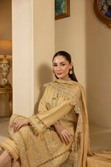 MEHMAL_DESERT GOLDRAW -RAW SILK HAND EMBELLISHED EMBROIDERED-ADR-10016