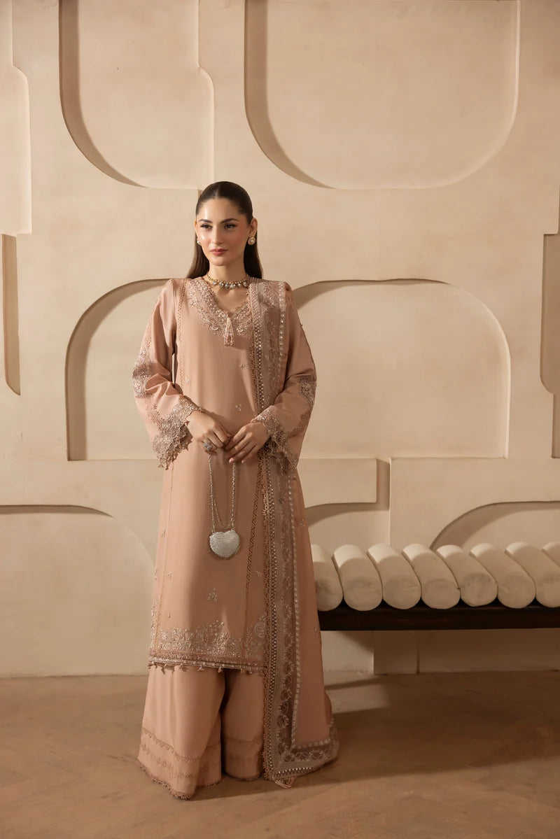 MEHMAL_DUSTY ROSE-RAW SILK HAND ENSEMBLE EMBROIDERED-ADR-10011