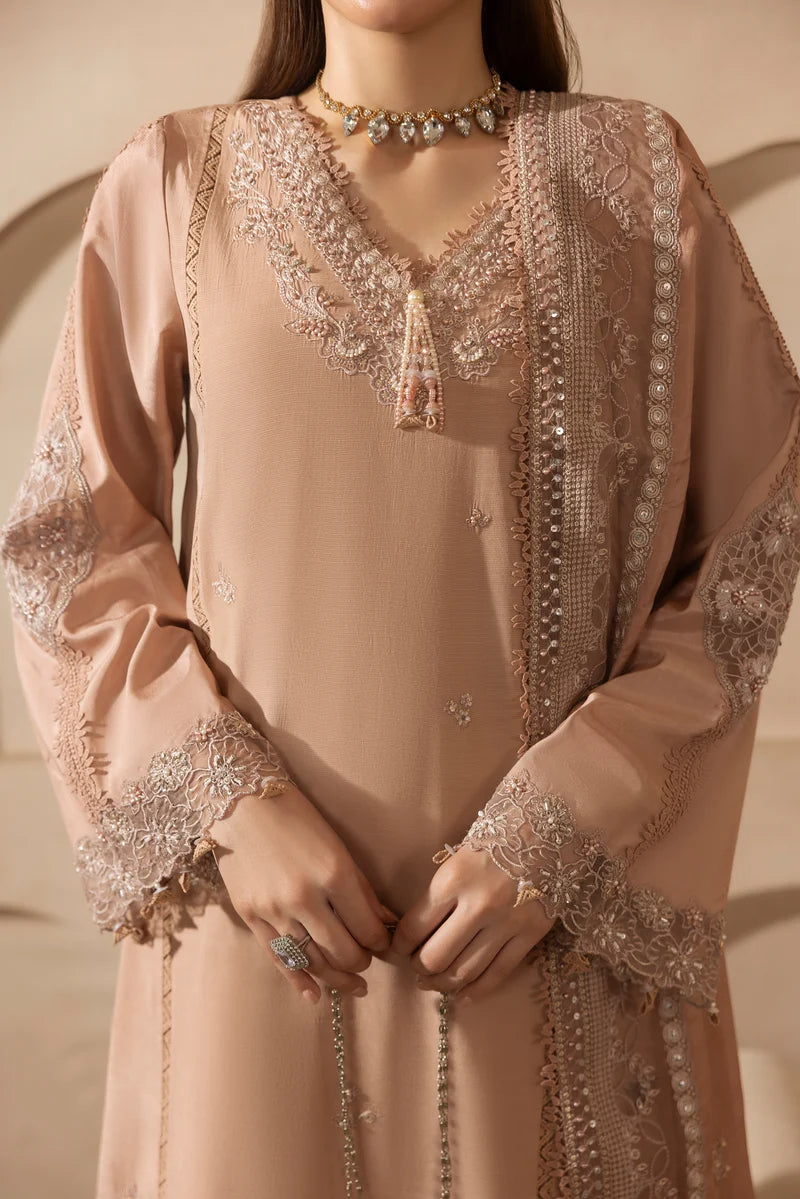 MEHMAL_DUSTY ROSE-RAW SILK HAND ENSEMBLE EMBROIDERED-ADR-100011