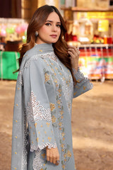 ANEELAS-3PC LAWN EMBROIDERED SHIRT WITH CHIFFON EMBROIDRED DUPATTA & EMB TROUSER-ADR-4790