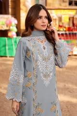 ANEELAS-3PC LAWN EMBROIDERED SHIRT WITH CHIFFON EMBROIDRED DUPATTA & EMB TROUSER-ADR-4790