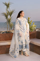ANEELAS-3PC LAWN EMBROIDERED SHIRT WITH ORGANZA EMBROIDERED DUPATTA AND TROUSER-ADR-4828