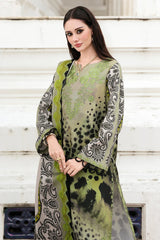 CHARIZMA-3PC KHADDAR PRINTED EMB SHIRT WITH KHADDAR PRINTED DUPATTA AND PRINT TROUSER-ADR-2666