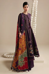 JAZMIN-3PC LAWN EMBROIDERED SHIRT WITH SILK PRINTED DUPATTA AND TROUSER-ADR-4897