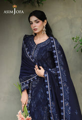 ASIM JOFA-3PC DHANAK EMBROIDERED SHIRT WITH DHANAK EMBROIDERED SHAWL AND EMB TROUSER-ADR-5183