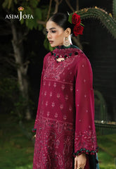 ASIM JOFA-3PC KARANDI EMBROIDERED SHIRT WITH KARANDI EMB SHAWL AND TROUSER-ADR-5235