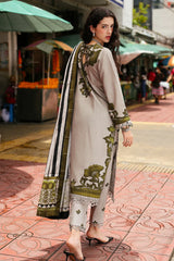 CHARIZMA-3PC KHADDAR PRINTED EMB SHIRT WITH KHADDAR PRINTED DUPATTA AND PRINT TROUSER-ADR-2664