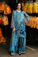 CHARIZMA-3PC KHADDAR PRINTED EMB SHIRT WITH KHADDAR PRINTED DUPATTA AND PRINT TROUSER-ADR-2665