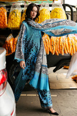 CHARIZMA-3PC KHADDAR PRINTED EMB SHIRT WITH KHADDAR PRINTED DUPATTA AND PRINT TROUSER-ADR-2665