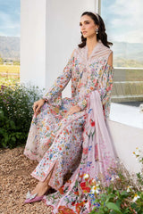 MARIA.B-3PC LAWN PRINTED EMB SHIRT WITH CHIFFON PRINT DUPATTA AND PRINT TROUSER-ADR-2503