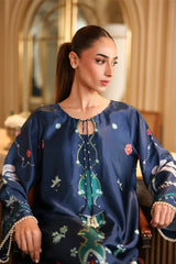 LULUSAR-2PC-SHAMOZE SILK PRINTED SHIRT WITH SILK TROUSER-ADR-9015