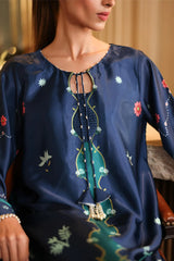 LULUSAR-2PC-SHAMOZE SILK PRINTED SHIRT WITH SILK TROUSER-ADR-9015
