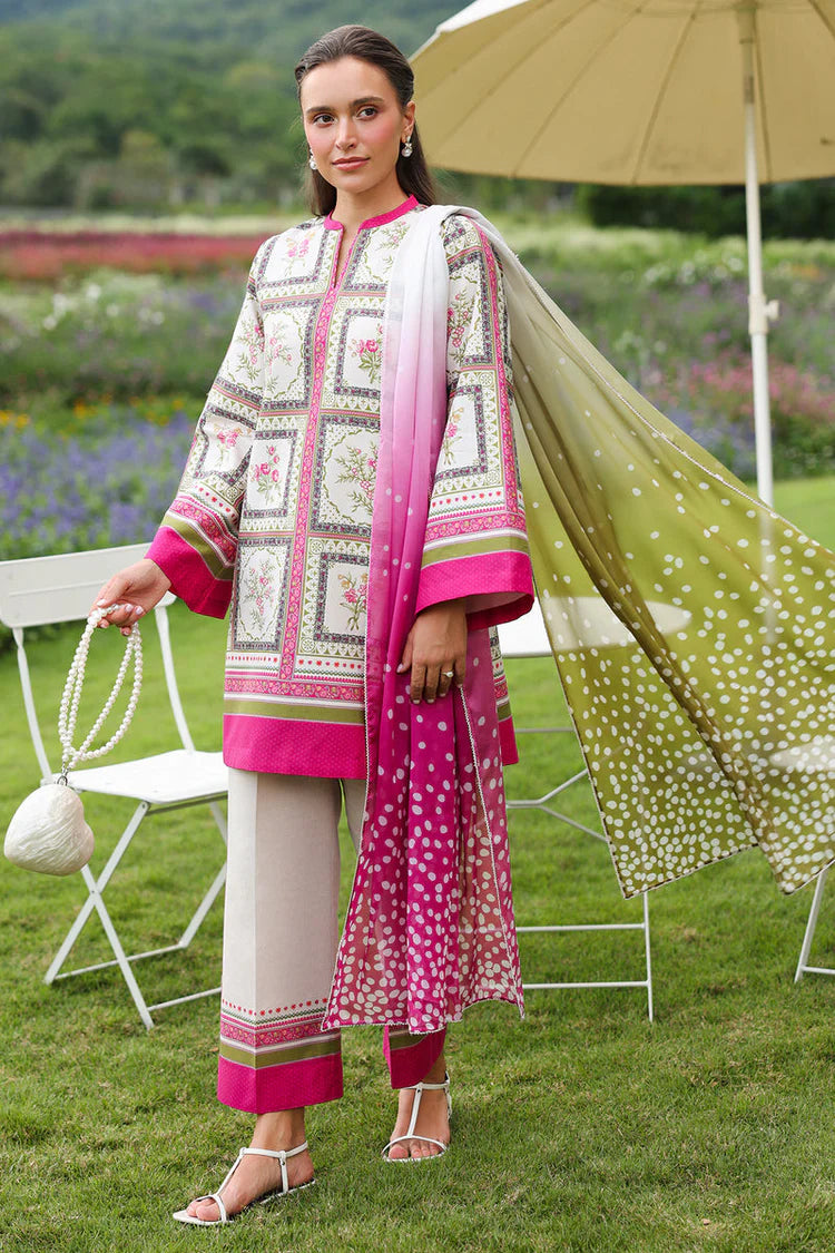 JAZMIN-3PC KHADDAR PRINTED SHIRT WITH KHADDAR PRINTED DUPATTA AND PRINTED TROUSER-ADR-2625