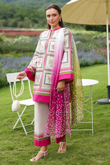 JAZMIN-3PC KHADDAR PRINTED SHIRT WITH KHADDAR PRINTED DUPATTA AND PRINTED TROUSER-ADR-2625