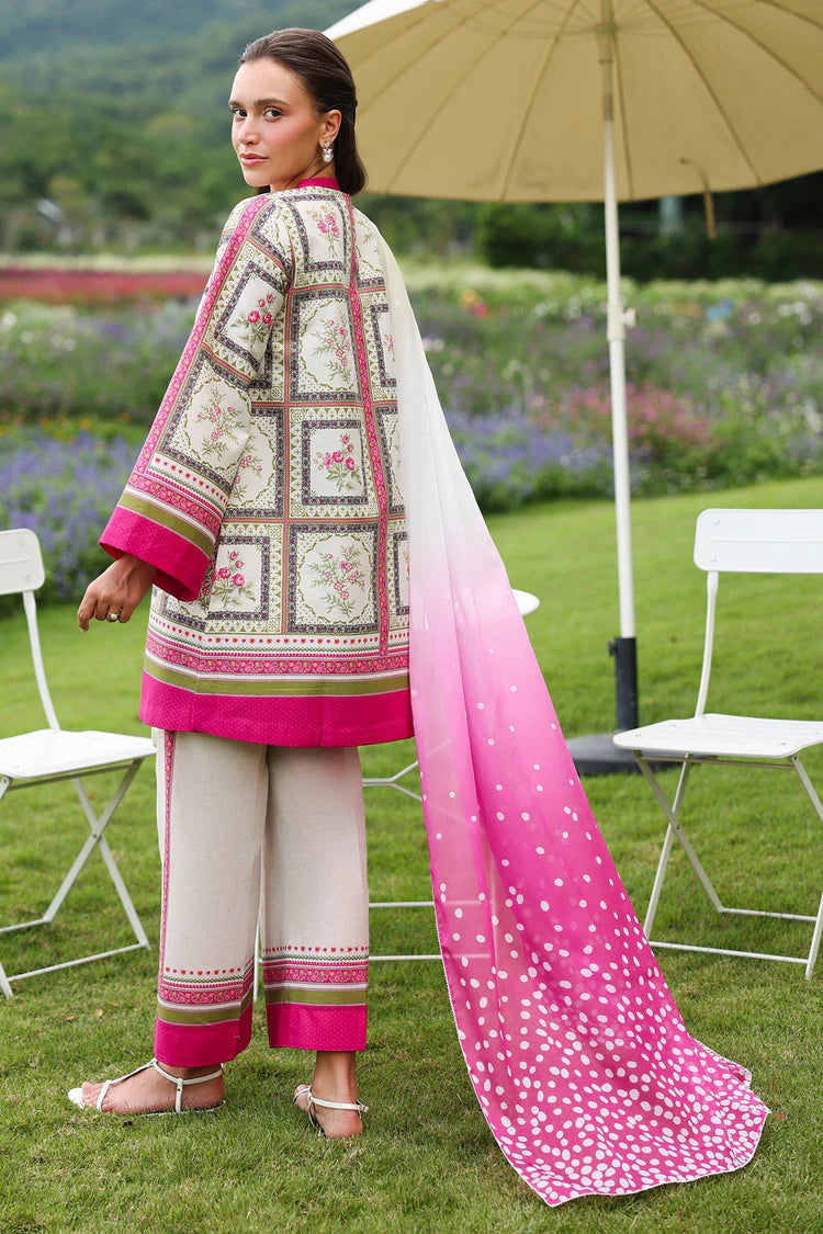 JAZMIN-3PC KHADDAR PRINTED SHIRT WITH KHADDAR PRINTED DUPATTA AND PRINTED TROUSER-ADR-2625