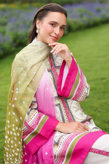 JAZMIN-3PC KHADDAR PRINTED SHIRT WITH KHADDAR PRINTED DUPATTA AND PRINTED TROUSER-ADR-2625
