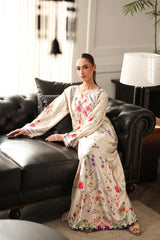 LULUSAR-2PC-SHAMOZE SILK PRINTED SHIRT WITH SILK TROUSER-ADR-9014