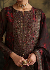 ZAINAB CHOTANI-3PC SHAMOZE SILK PRINTED EMBROIDERED SHIRT WITH SOFT SILK PRINTED EMB DUPATTA & EMB TROUSER-ADR-1724