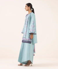 SAPPHIRE-3PC DHANAK EMBROIDERED SHIRT WITH COURTRAI PRINTED SHAWL AND TROUSER-ADR-4294
