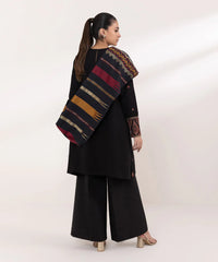 SAPPHIRE-3PC DHANAK EMBROIDERED SHIRT WITH COURTRAI PRINTED SHAWL AND TROUSER-ADR-4061