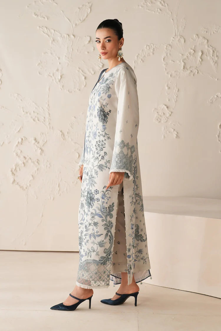 BAROQUE-3PC VISCOSE PRINTED SHIRT WITH VISCOSE PRINTED DUPATTA AND TROUSER-ADR-2633
