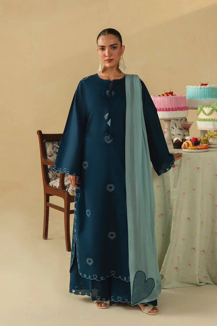 BATIK -3PC DHANAK EMBROIDERED SHIRT WITH CHIFFON EMBROIDERED DUPATTA AND TROUSER -ADR-5173