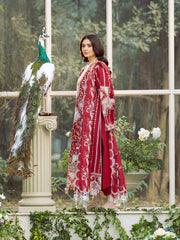 BIN ILYAS-3PC LAWN HEAVY EMBROIDERED SHIRT WITH KHADDI NET EMBROIDERED DUPATTA & LAWN TOUSER-ADR-4724