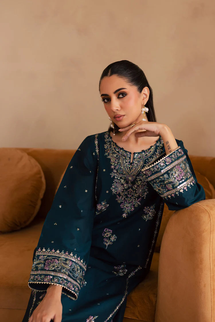 BATIK-2PC DHANAK SEQUIN EMBROIDERED SHIRT & EMBROIDERED TROUSER-ADR-109