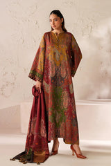 BAROQUE-3PC KHADDAR PRINTED SHIRT WITH KHADDAR PRINTED DUPATTA AND PRINTED TROUSER-ADR-2662