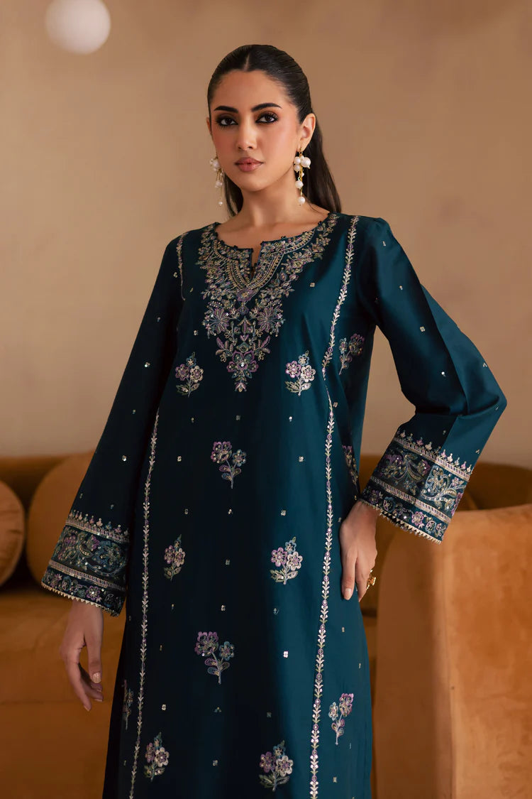 BATIK-2PC DHANAK SEQUIN EMBROIDERED SHIRT & EMBROIDERED TROUSER-ADR-109