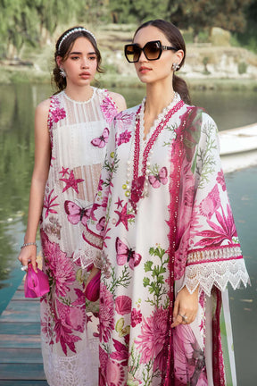 MARIA.B-3PC LAWN EMBROIDERED PRINTED SHIRT WITH CHIFFON PRINT DUPATTA AND PRINT TROUSER-ADR-2