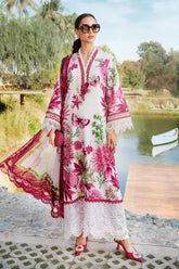 MARIA.B-3PC LAWN EMBROIDERED PRINTED SHIRT WITH CHIFFON PRINT DUPATTA AND PRINT TROUSER-ADR-2