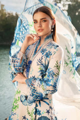 MARIA.B-3PC LAWN EMBROIDERED PRINTED SHIRT WITH CHIFFON PRINT DUPATTA AND PRINT TROUSER-ADR-2519