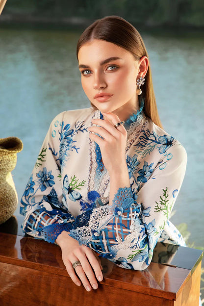 MARIA.B-3PC LAWN EMBROIDERED PRINTED SHIRT WITH CHIFFON PRINT DUPATTA AND PRINT TROUSER-ADR-2519