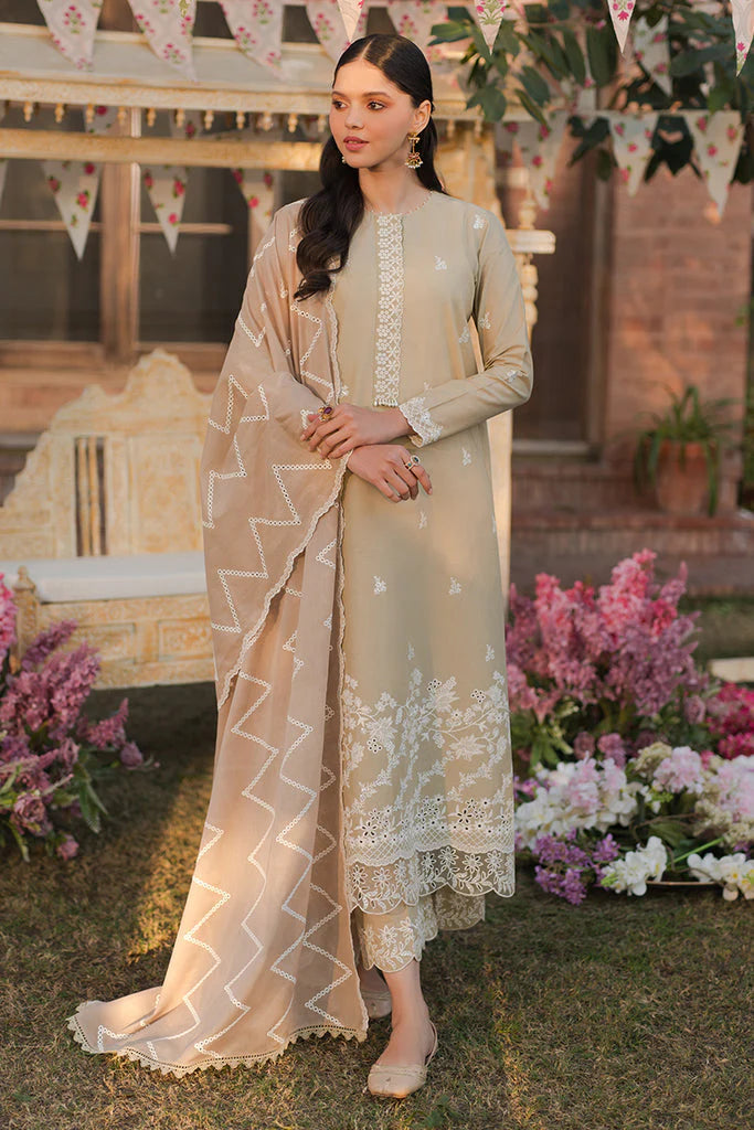 CROSS STITCH- 3PC LAWN EMBROIDERED SHIRT WITH ORGANZA EMBROIDERED DUPATTA AND TROUSER-ADR-2819