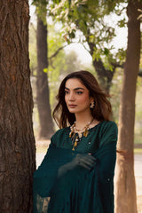 BATIK-3PC DHANAK EMBROIDERED SHIRT WITH DHANAK EMBROIDERED SHAWL AND TROUSER-ADR-5197