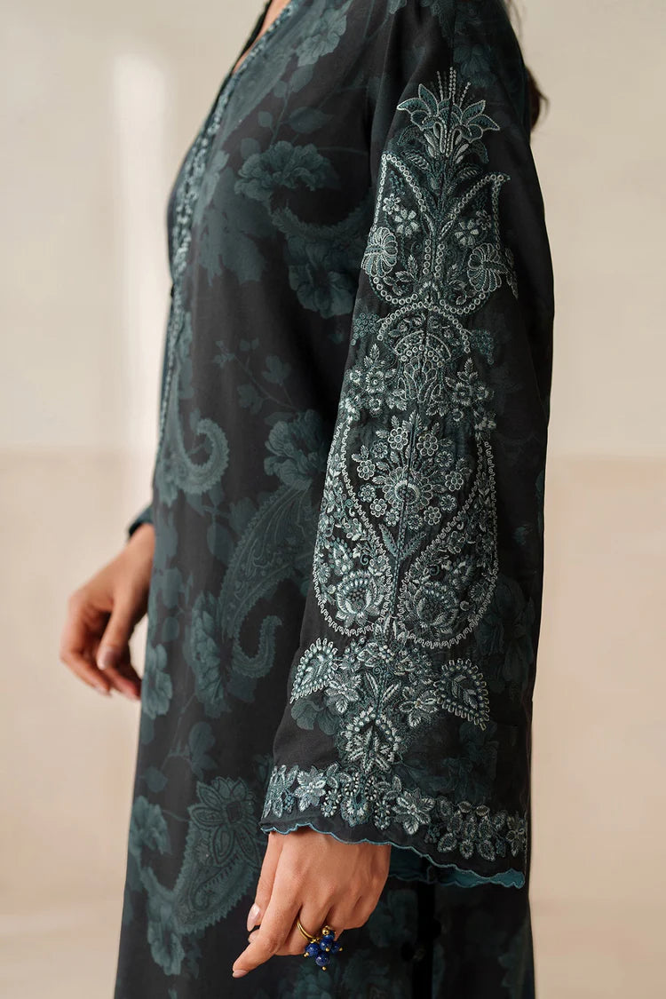 BAROQUE-3PC VISCOSE PRINTED EMB SHIRT WITH VISCOSE PRINTED DUPATTA AND TROUSER-ADR-2631