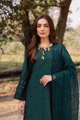 BATIK-3PC DHANAK EMBROIDERED SHIRT WITH DHANAK EMBROIDERED SHAWL AND TROUSER-ADR-5197