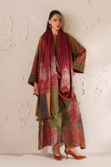 BAROQUE-3PC KHADDAR PRINTED SHIRT WITH KHADDAR PRINTED DUPATTA AND PRINTED TROUSER-ADR-2662