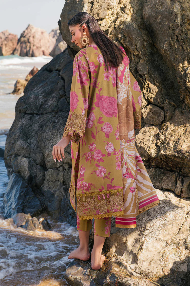 BAROQUE-3PC KHADDAR PRINTED EMB SHIRT WITH KHADDAR PRINTED DUPATTA AND PRINT TROUSER-ADR-2622