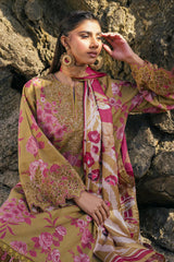 BAROQUE-3PC KHADDAR PRINTED EMB SHIRT WITH KHADDAR PRINTED DUPATTA AND PRINT TROUSER-ADR-2622
