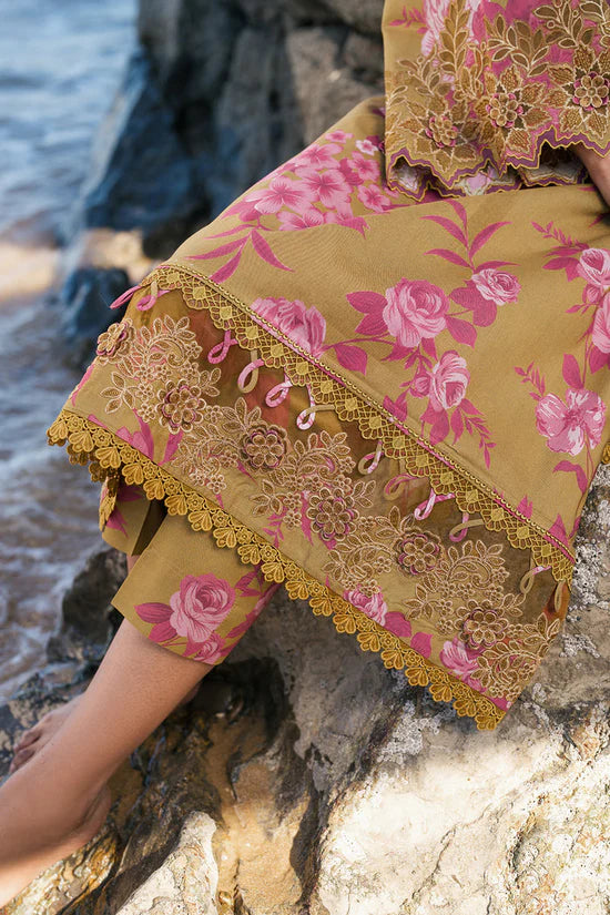 BAROQUE-3PC KHADDAR PRINTED EMB SHIRT WITH KHADDAR PRINTED DUPATTA AND PRINT TROUSER-ADR-2622